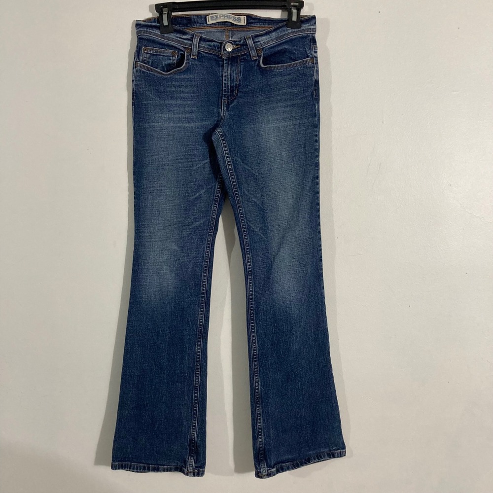 Express Jeans Womens 27 Blue Excellent Bootcut Mid Rise Medium Wash Y2K DENIM